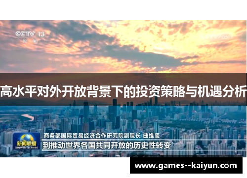 高水平对外开放背景下的投资策略与机遇分析